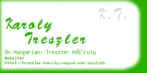 karoly treszler business card